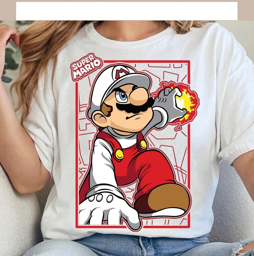 Super Mario Ready To Press White Shirt